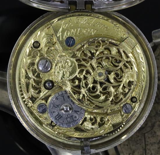 James Wilson, London, a George III silver pair-cased keywind verge pocket watch, No. 8656,